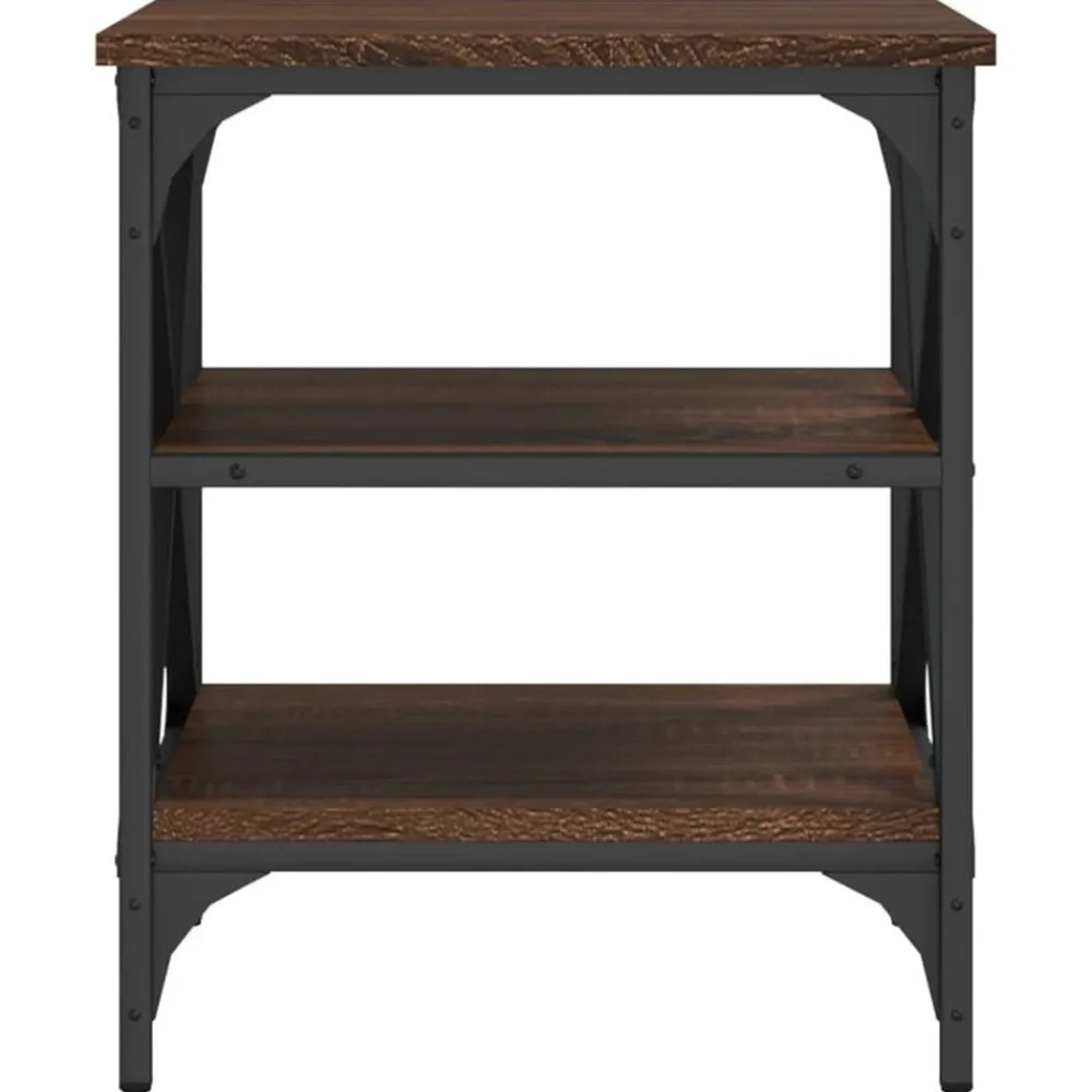 vidaXL Mesas auxiliares 2 uds madera color marrón roble 40x42x50 cm Marrón roble Outlet