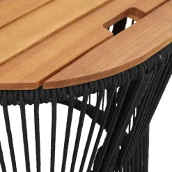 vidaXL Muebles De Jardín-Mesas auxiliares jardín 2 pzas superficie de madera ratán