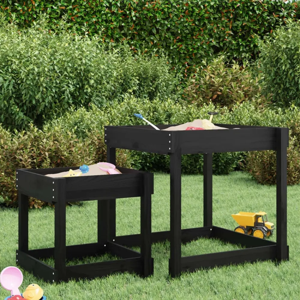 vidaXL Estructuras Para Juegos Al Aire Libre-Mesas de arena 2 uds madera maciza de