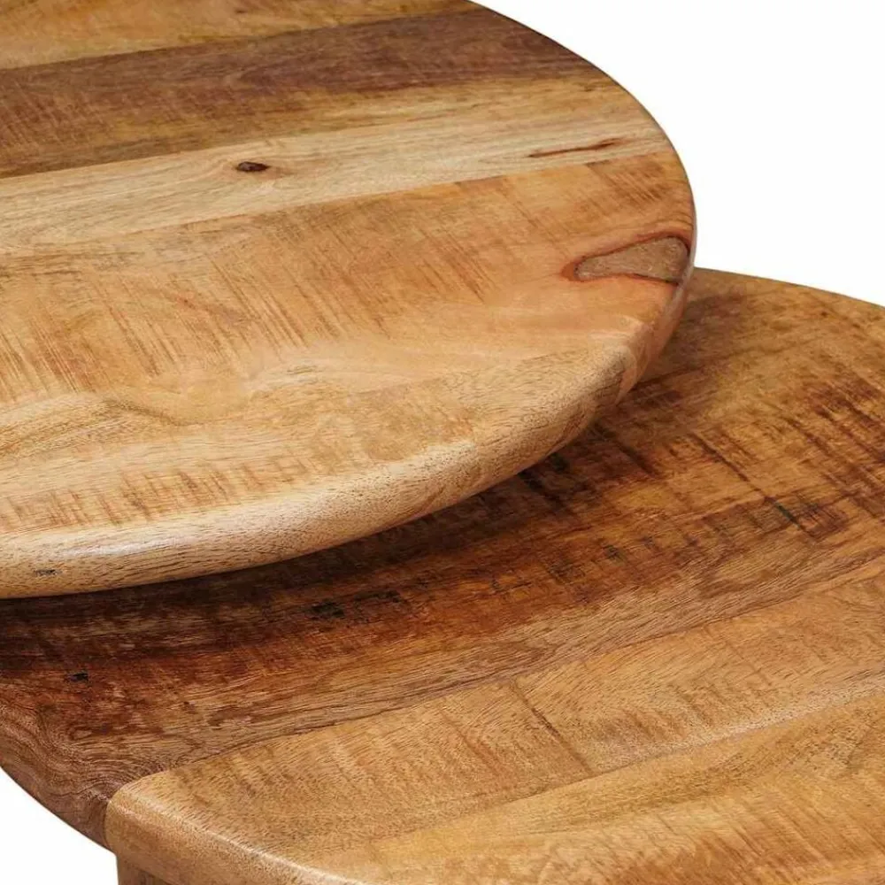 vidaXL Mesas de Café Nido 2 pcs Marrón Madera de mango maciza Online