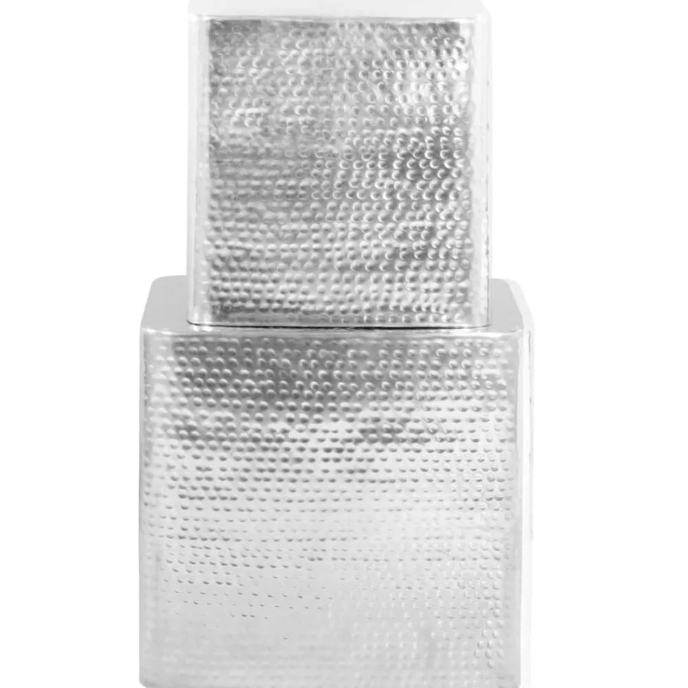 vidaXL Mesas-Mesas de centro 2 unidades aluminio plateado