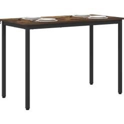 vidaXL Mesas de comedor 110 x 100 x 75 cm METAL Roble ahumado Sale