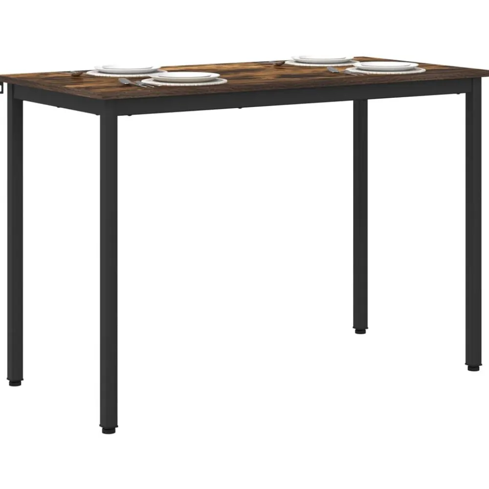 vidaXL Mesas de comedor 110 x 100 x 75 cm METAL Roble ahumado Sale