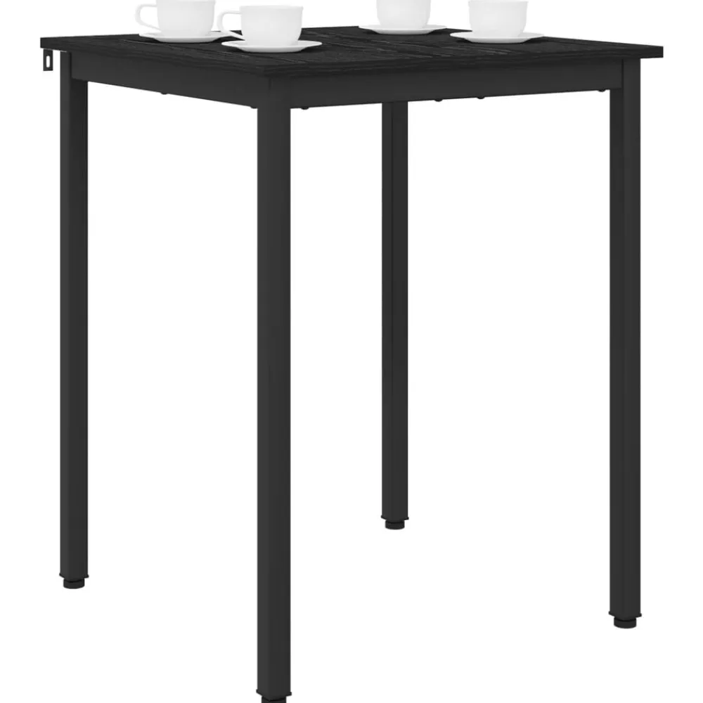 vidaXL Mesas de comedor 60 x 60 x 75 cm METAL Roble negro Discount