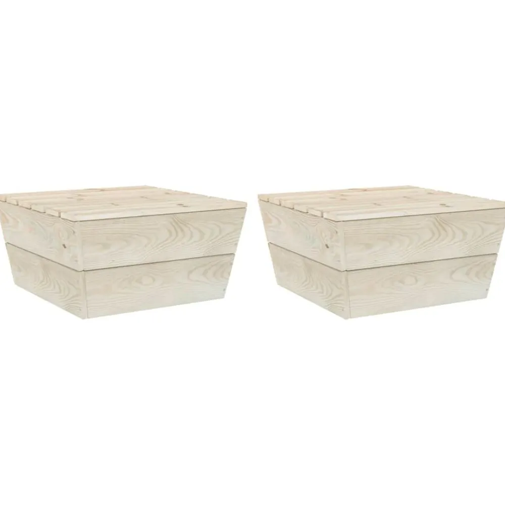 vidaXL Mesas de jardín 2 uds madera de abeto impregnada 60x60x30 cm Hot