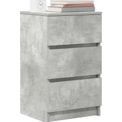 vidaXL Mesilla de noche con 3 cajones gris hormigón 39x35x65 cm Gris hormig&oacute;n Hot