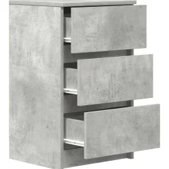 vidaXL Mesilla de noche con 3 cajones gris hormigón 39x35x65 cm Gris hormig&oacute;n Hot