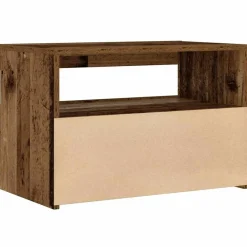 vidaXL Mesas-Mesilla de noche con luces LED madera vieja 60x35x40 cm