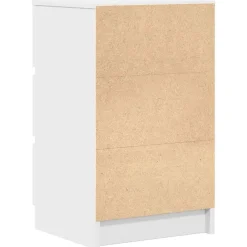vidaXL Mesilla de noche con 3 cajones blanca 39x35x65 cm Blanco Outlet