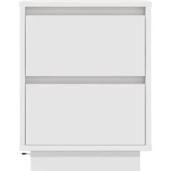 vidaXL Mesilla de noche con luces LED blanca 38x34x50 cm Blanco Sale