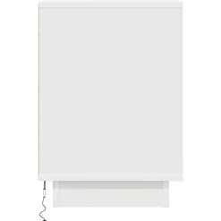 vidaXL Mesilla de noche con luces LED blanca 38x34x50 cm Blanco Sale