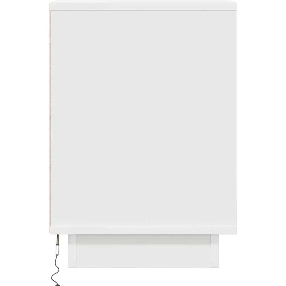 vidaXL Mesilla de noche con luces LED blanca 38x34x50 cm Blanco Sale