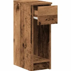 vidaXL Mesas-Mesilla de noche con cajón madera vieja 20x36x60 cm