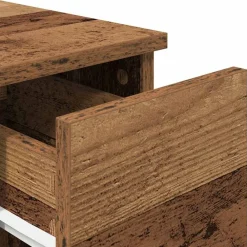vidaXL Mesas-Mesilla de noche con cajón madera vieja 20x36x60 cm