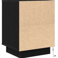 vidaXL Mesilla de noche con luces LED negra 38x34x50 cm Negro Outlet