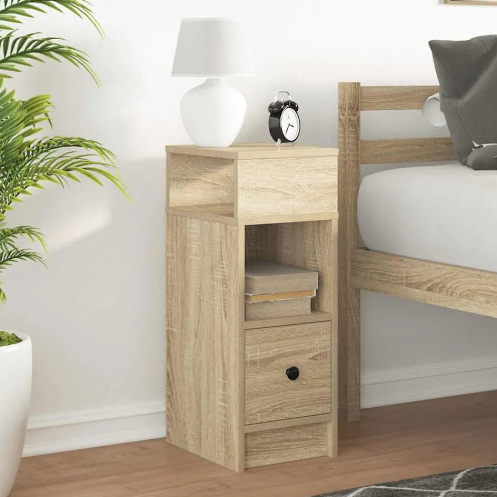 vidaXL Mesilla de noche con cajón 25x31x66 cm Roble Sonoma Sale