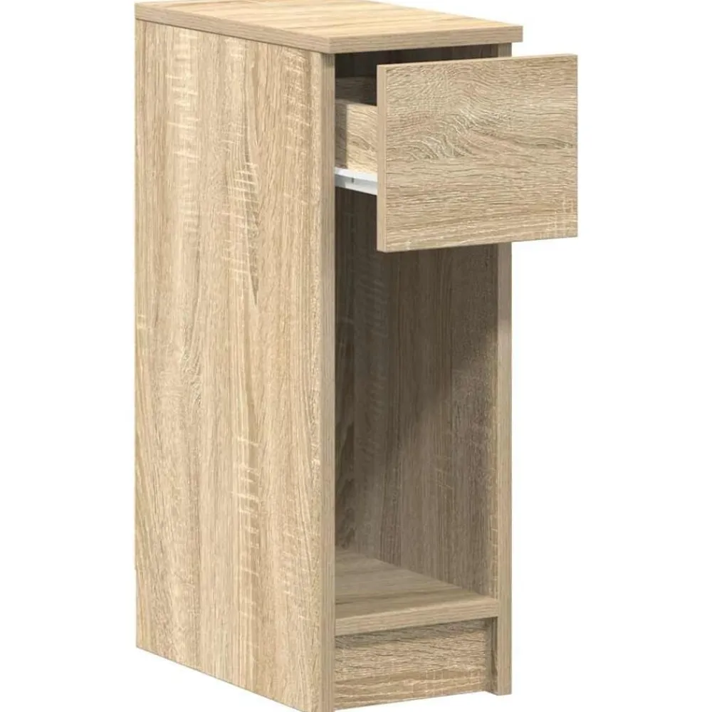 vidaXL Mesilla de noche con cajón 20x36x60 cm Roble Sonoma New