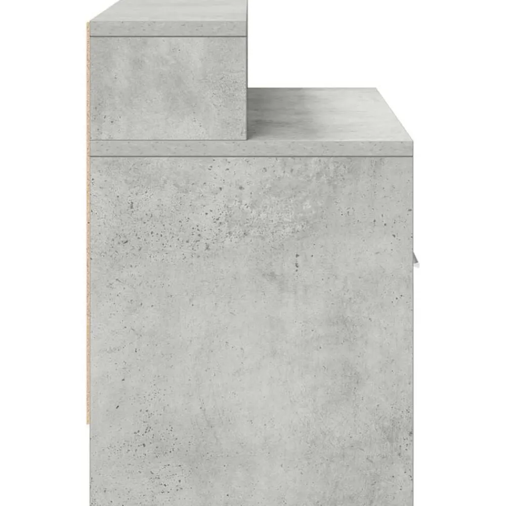 vidaXL Mesas-Mesilla de noche con cajón gris hormigón 51x31x47 cm