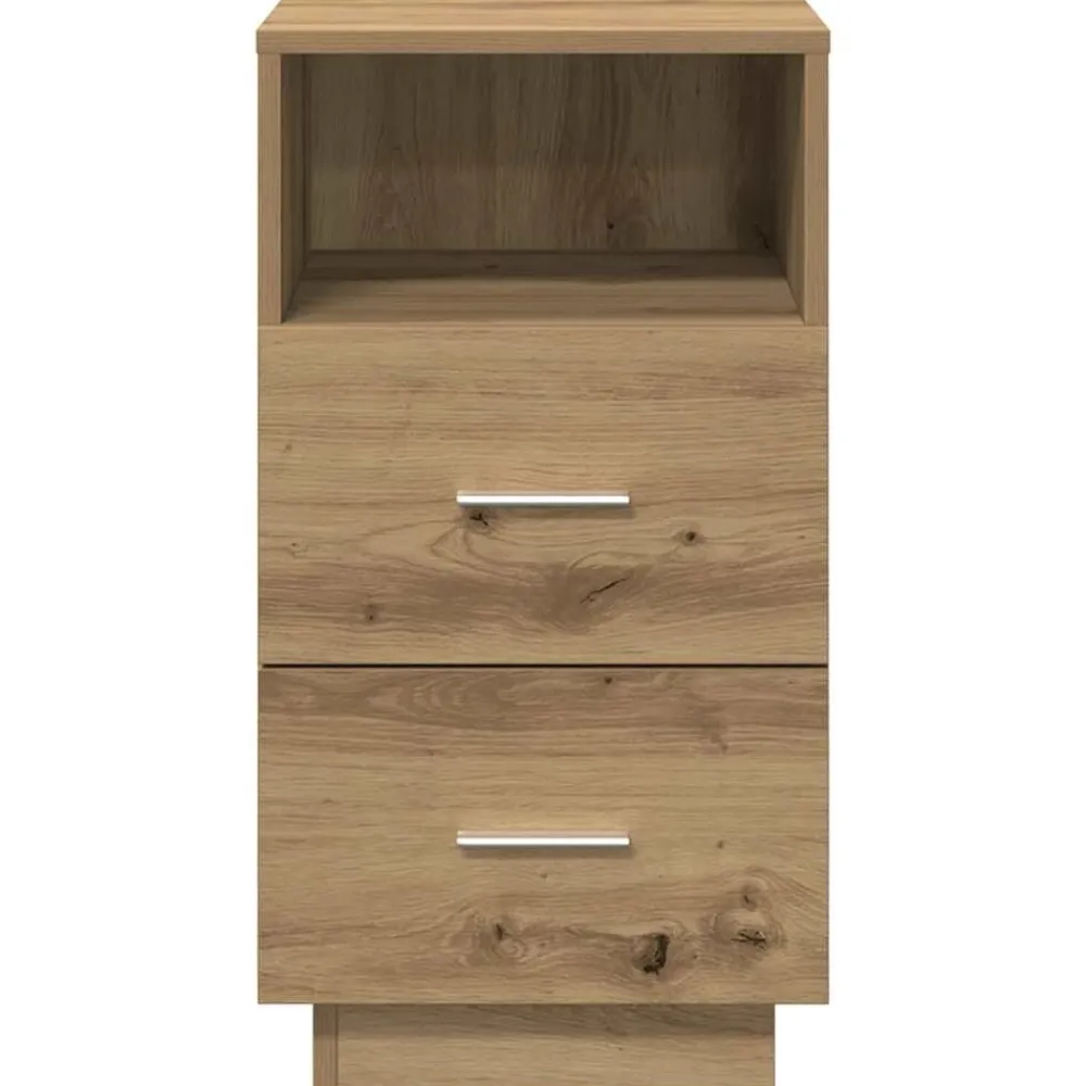 vidaXL Mesilla de noche con 2 cajones roble artesano 36x36x68 cm Roble artisan Best