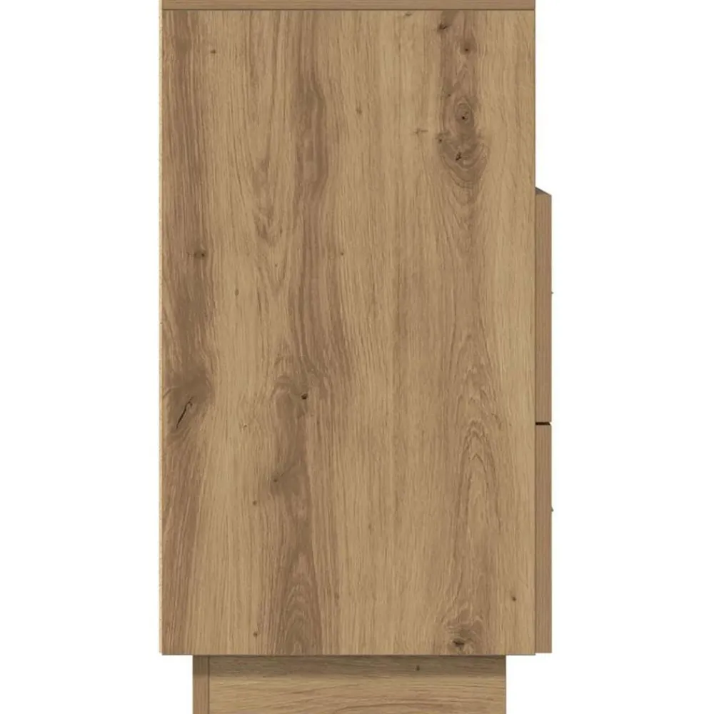 vidaXL Mesilla de noche con 2 cajones roble artesano 36x36x68 cm Roble artisan Best
