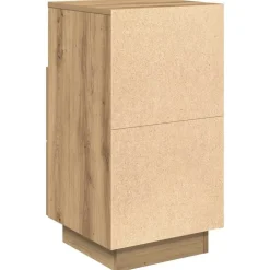 vidaXL Mesilla de noche con 2 cajones roble artesano 36x36x68 cm Roble artisan Best