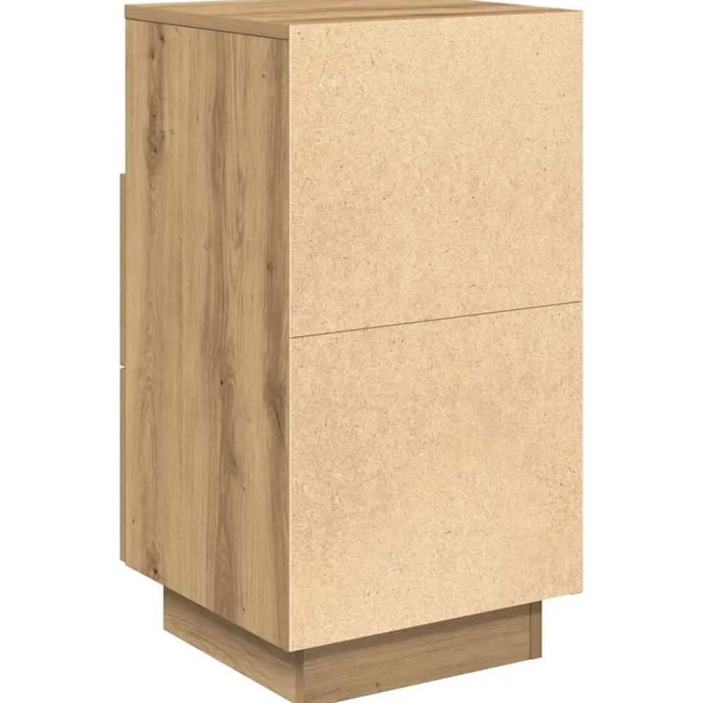 vidaXL Mesilla de noche con 2 cajones roble artesano 36x36x68 cm Roble artisan Best