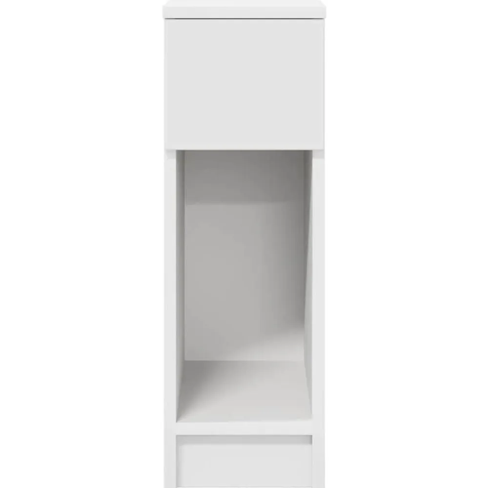 vidaXL Mesilla de noche con cajón blanca 20x36x60 cm Blanco New