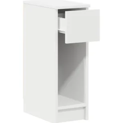 vidaXL Mesilla de noche con cajón blanca 20x36x60 cm Blanco New