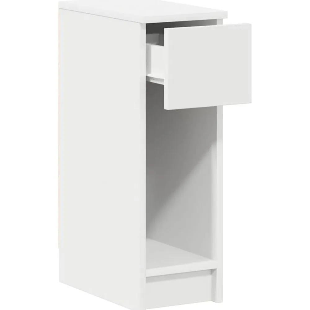 vidaXL Mesilla de noche con cajón blanca 20x36x60 cm Blanco New