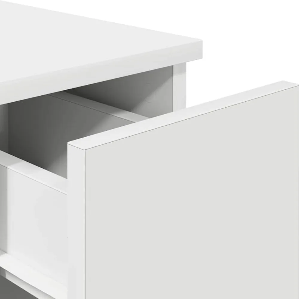 vidaXL Mesilla de noche con cajón blanca 20x36x60 cm Blanco New