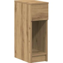 vidaXL Mesilla de noche con cajón roble artesanal 20x36x60 cm Roble artisan Clearance