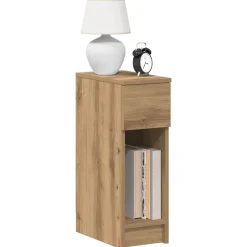 vidaXL Mesilla de noche con cajón roble artesanal 20x36x60 cm Roble artisan Clearance