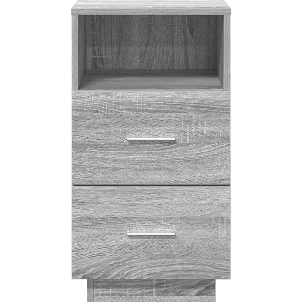 vidaXL Mesilla de noche con 2 cajones 36x36x68 cm Gris sonoma Online