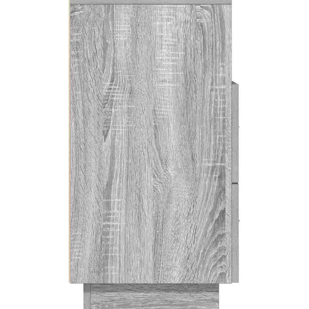 vidaXL Mesilla de noche con 2 cajones 36x36x68 cm Gris sonoma Online