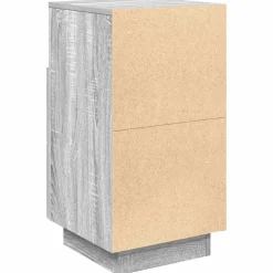 vidaXL Mesilla de noche con 2 cajones 36x36x68 cm Gris sonoma Online