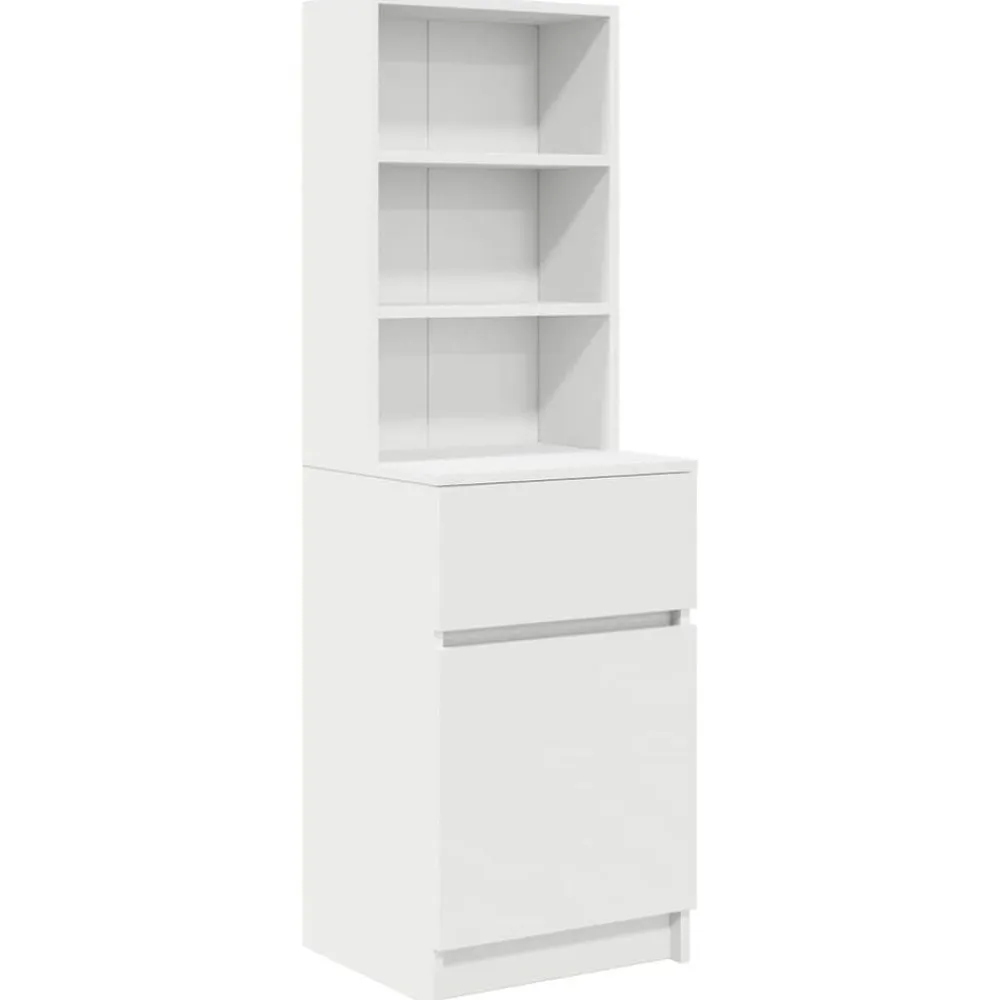 vidaXL Mesilla de noche de madera de ingeniería blanca 39x35x125 cm Blanco Best
