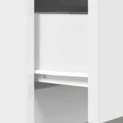 vidaXL Mesilla de noche de madera de ingeniería blanca 39x35x125 cm Blanco Best
