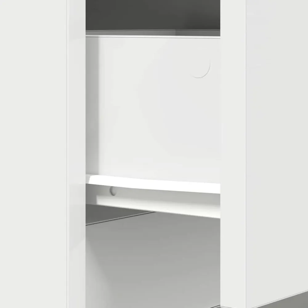 vidaXL Mesilla de noche de madera de ingeniería blanca 39x35x125 cm Blanco Best