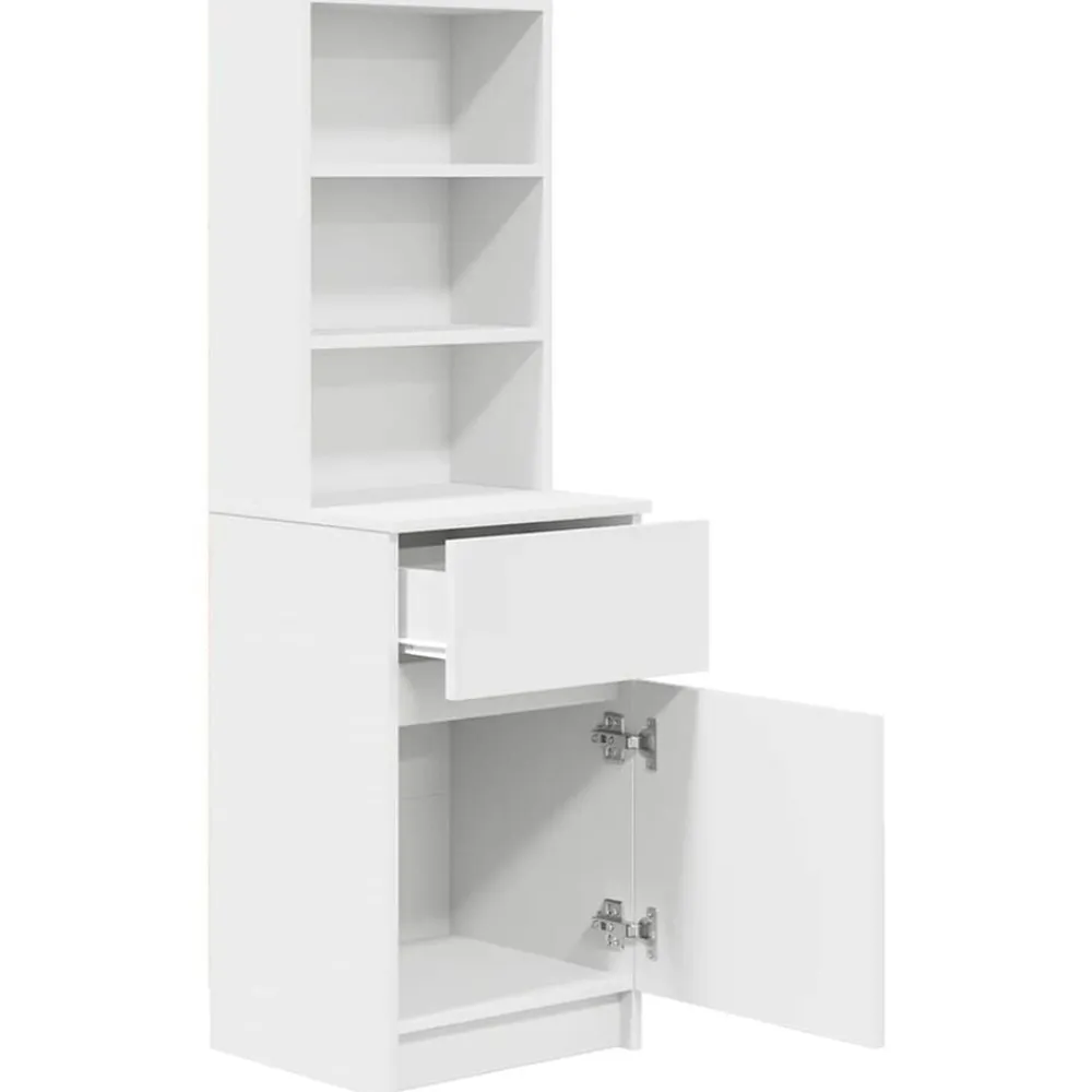 vidaXL Mesilla de noche de madera de ingeniería blanca 39x35x125 cm Blanco Best