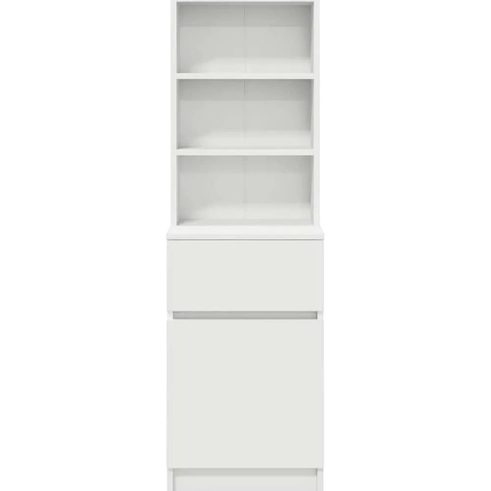 vidaXL Mesilla de noche de madera de ingeniería blanca 39x35x125 cm Blanco Best
