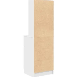 vidaXL Mesilla de noche de madera de ingeniería blanca 39x35x125 cm Blanco Best