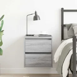 vidaXL Mesilla de noche de pared 38x34x40 cm Gris sonoma Best