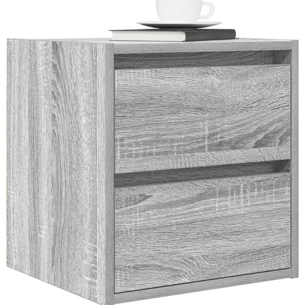 vidaXL Mesilla de noche de pared 38x34x40 cm Gris sonoma Best