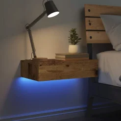 vidaXL Mesas-Mesilla de noche de 60x35cm madera de ingeniería