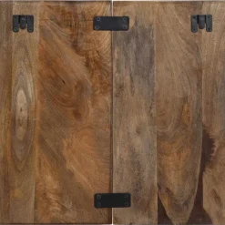 vidaXL Mesilla de noche multicolor 50x27x50 cm madera maciza reciclada