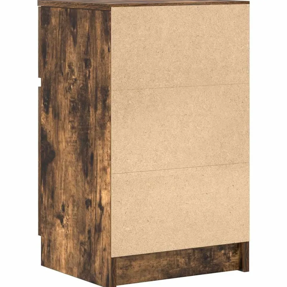 vidaXL Mesilla de noche 39x35x65 cm madera de ingeniería Roble ahumado Online