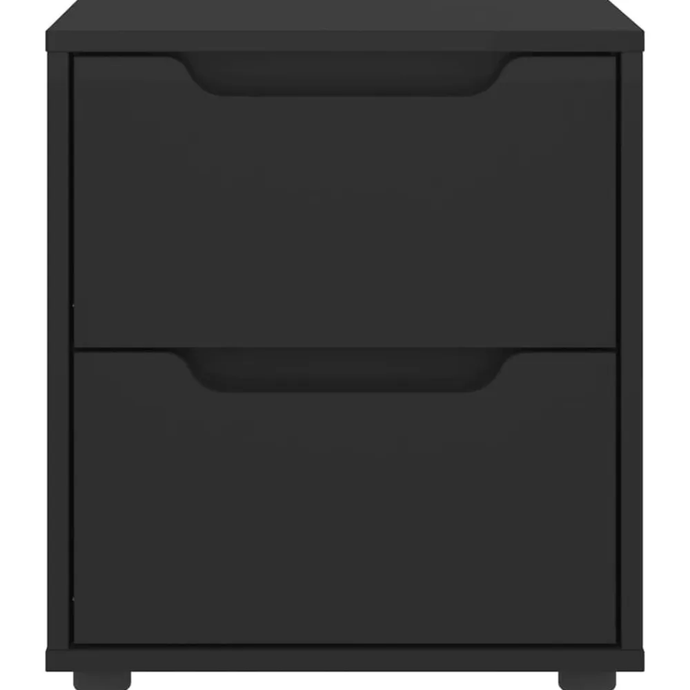 vidaXL Mesilla de noche VISNES negra 45x40x50 cm madera de ingeniería Negro Clearance