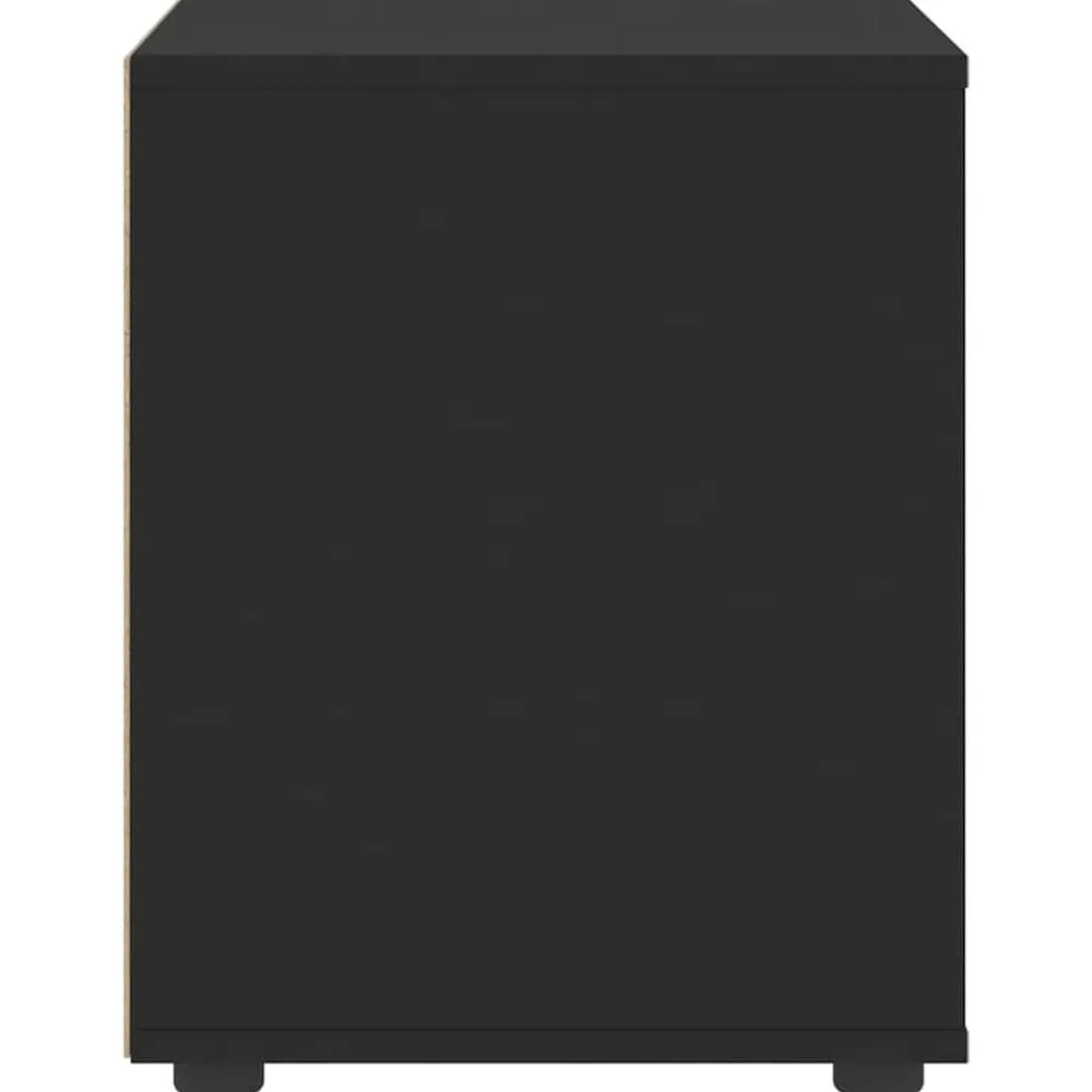 vidaXL Mesilla de noche VISNES negra 45x40x50 cm madera de ingeniería Negro Clearance