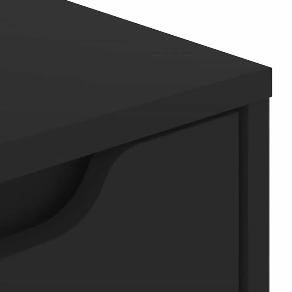 vidaXL Mesilla de noche VISNES negra 45x40x50 cm madera de ingeniería Negro Clearance