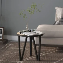 vidaXL Mesita de centro MDF color Ø35 cm Roble Sonoma Sale